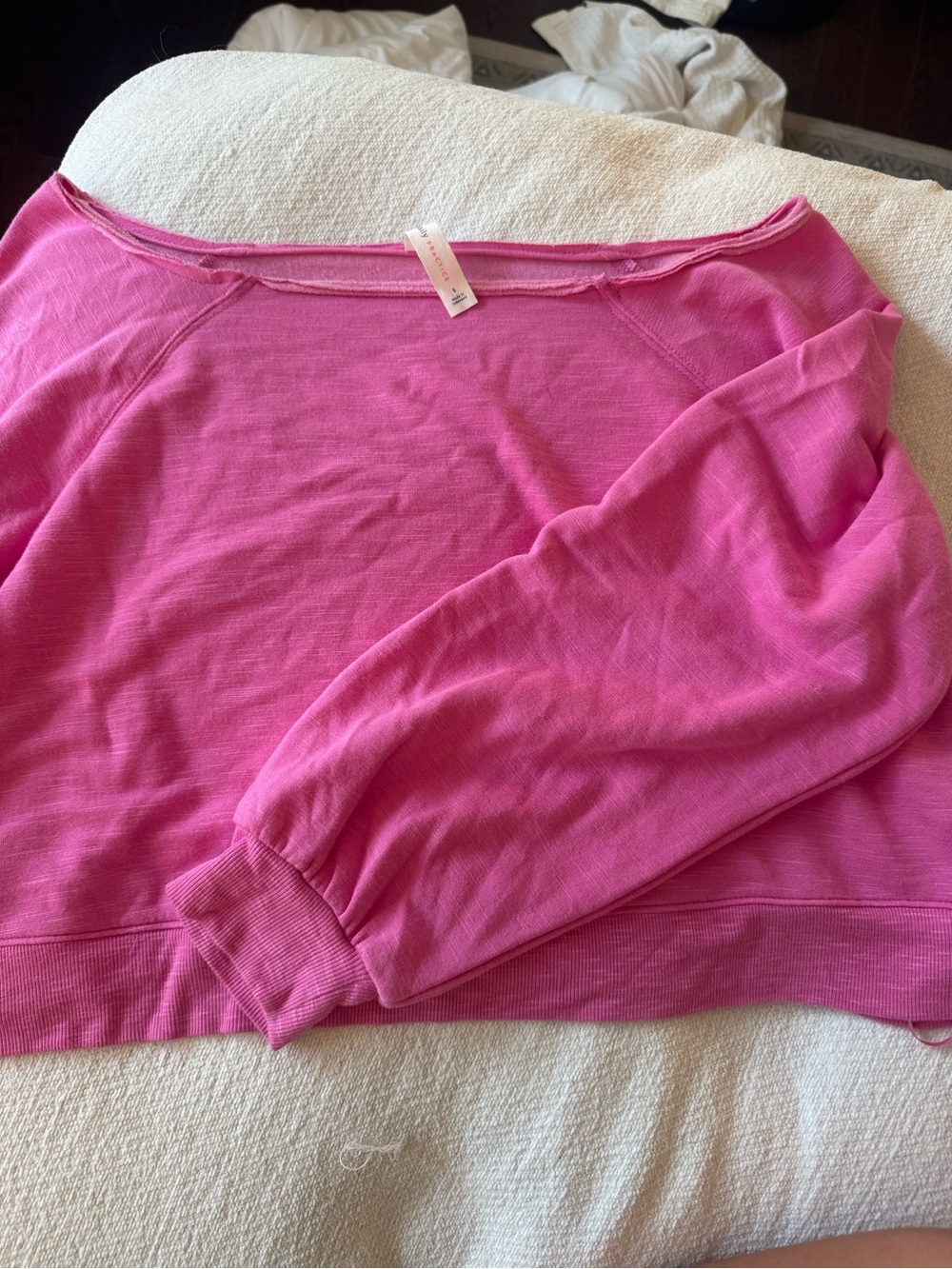 Anthropologie Hot Pink Long Sleeve Tee